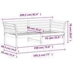 vidaXL Lit de jour sans matelas blanc 90x190 cm bois de pin massif