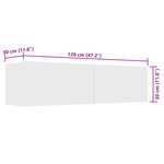 vidaXL Meuble TV Blanc 120x30x30 cm Bois d’ingénierie