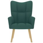 vidaXL Chaise de relaxation Vert foncé Tissu
