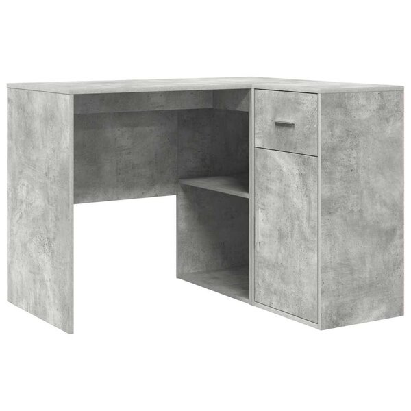 vidaXL Bureau d'angle avec tiroir Gris béton 102 x 88 x 75 cm