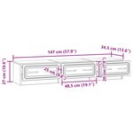 vidaXL Meuble TV 147 x 34 5 x 27 cm Chêne fumé Bois d'ingénierie
