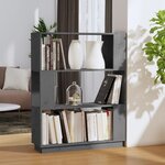 vidaXL Bibliothèque/Séparateur de pièce Gris 80x25x101 cm Pin massif