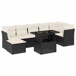 vidaXL Salon de jardin 8 Pièces avec coussins noir résine tressée