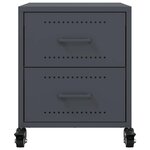 vidaXL Tables de chevet 2 Pièces anthracite 36x39x43 5 cm acier