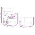 vidaXL Fauteuil avec repose-pied Noir Tissu