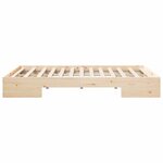 vidaXL Cadre de lit surélevé Marron 135 x 190 cm Bois massif en pin