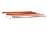 vidaXL Auvent automatique capteur de vent/LED 400x300 cm Orange/marron