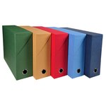 Boîte de classement carton toilé exacompta dos 9 cm assorties - lot de 5