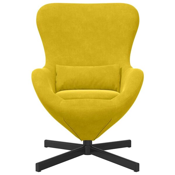 vidaXL Fauteuil œuf Jaune 63 x 73 x 90 cm Velours