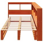 vidaXL Lit bibliothèque sans matelas cire marron 90x190 cm pin massif