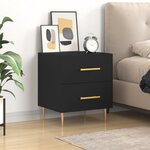 vidaXL Table de chevet noir 40x35x47 5 cm bois d’ingénierie