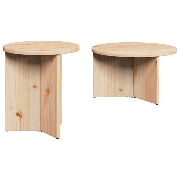 vidaXL Table basse 2 Pièces Naturel Bois de pin massif