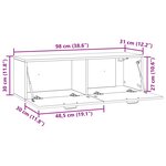 vidaXL Meuble TV mural Blanc 98 x 31 x 30 cm Bois d'ingénierie