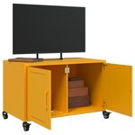 vidaXL Meuble TV jaune moutarde 68x39x43 5 cm acier