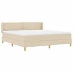 vidaXL Lit à Ressorts avec matelas Crème 180 x 200 cm tissu