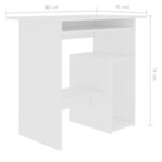 vidaXL Bureau Blanc 80x45x74 cm Bois d’ingénierie