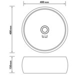 vidaXL Lavabo rond de luxe Marron foncé mat 40x15 cm Céramique
