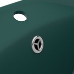 vidaXL Lavabo ovale à trop-plein Vert foncé mat 58 5x39 cm Céramique