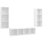 vidaXL Ensemble de meuble TV 3 Pièces Blanc Bois d'ingénierie