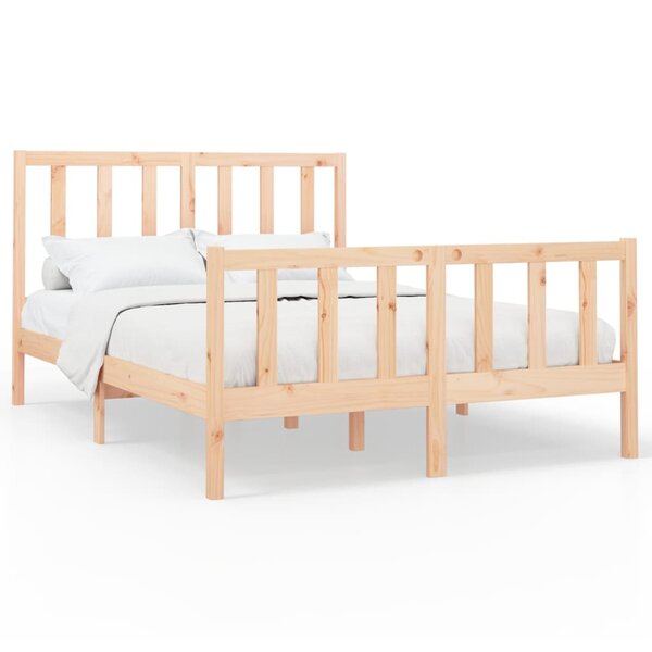 vidaXL Cadre de lit Bois de pin massif 140x200 cm