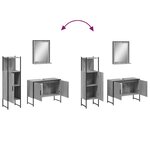 vidaXL Ensemble d'armoires de salle de bain 3 Pièces sonoma gris