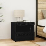 Cabinet de chevet vidaXL avec lumières LED Chêne noir 50x40x45 cm