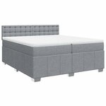 vidaXL Sommier à lattes de lit avec matelas Gris clair 200x200cm Tissu