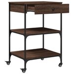 vidaXL Chariot de cuisine chêne marron 60x48x89 5 cm bois d'ingénierie