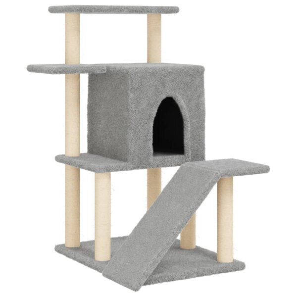 vidaXL Arbre à chat avec griffoirs en sisal gris clair 97 cm