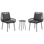 vidaXL Ensemble de salle à manger pour jardin 3 Pièces Noir et anthracite