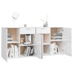 vidaXL Buffet Blanc brillant 160x36x75 cm Bois d'ingénierie
