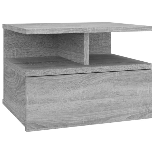 vidaXL Table de chevet flottante Sonoma gris Bois d’ingénierie