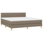 vidaXL Sommier à lattes de lit avec matelas Taupe 160x200 cm Tissu