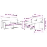 vidaXL Ensemble de canapés 2 Pièces avec coussins Noir Tissu