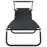 vidaXL Chaise longue pliante 2 Pièces Noir 190 x 57 x 81 cm oxford
