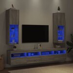 vidaXL Meubles TV avec lumières LED 2 Pièces sonoma gris 30 5x30x102 cm