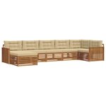 vidaXL Ensemble de canapés d'extérieur 7 pc Naturel et Beige