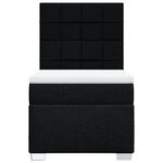 vidaXL Sommier à lattes de lit avec matelas Noir 90x190 cm Tissu