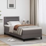 vidaXL Lit à ressorts avec matelas Gris et blanc 90 x 200 cm