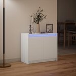 vidaXL Buffet avec LED blanc 72x34x61 cm bois d'ingénierie
