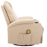 vidaXL Fauteuil à bascule de massage Crème Similicuir
