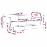 vidaXL Lit d'appoint Chêne noir 90 x 190 cm Bois d'ingénierie