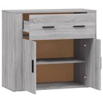 vidaXL Buffet Sonoma gris 80x33x70 cm Bois d'ingénierie