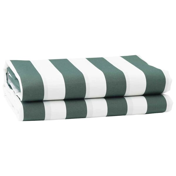 vidaXL Toile de rechange pour store banne Vert et blanc 10 x 1.6 m