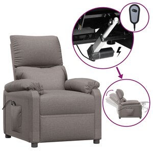 vidaXL Fauteuil inclinable électrique Taupe Tissu