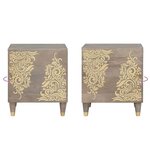 vidaXL Cabinet de chevet Gris 40 x 33 x 46 cm bois de manguier massif