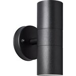 Applique murale extérieure 2L noir métal-verre GU10 max 18W IP44