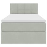 vidaXL Lit de rangement LED avec matelas Gris clair 90 x 200 cm