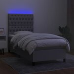 vidaXL Sommier à lattes de lit avec matelas et LED Gris clair 90x200cm