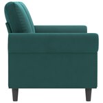 vidaXL Canapé à 2 places Vert foncé 140 cm Velours